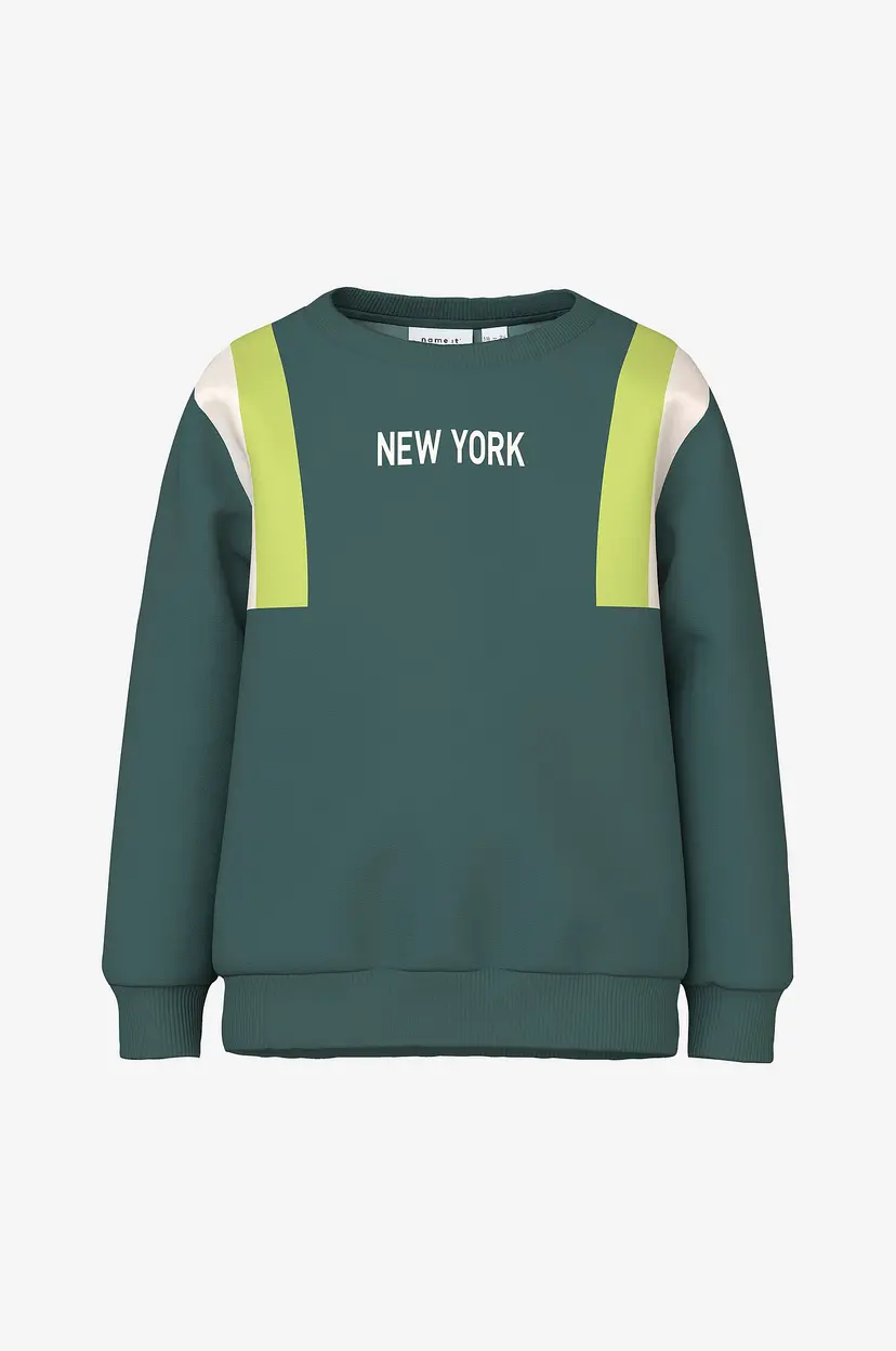 NAME IT Collegegenser nmmTenne LS Loose Swe - Grønn