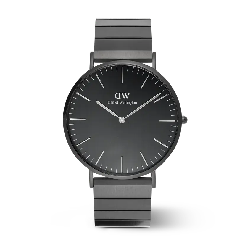 Daniel Wellington Black 40mm Watch Classic Piano Link Onyx Unitone | DW