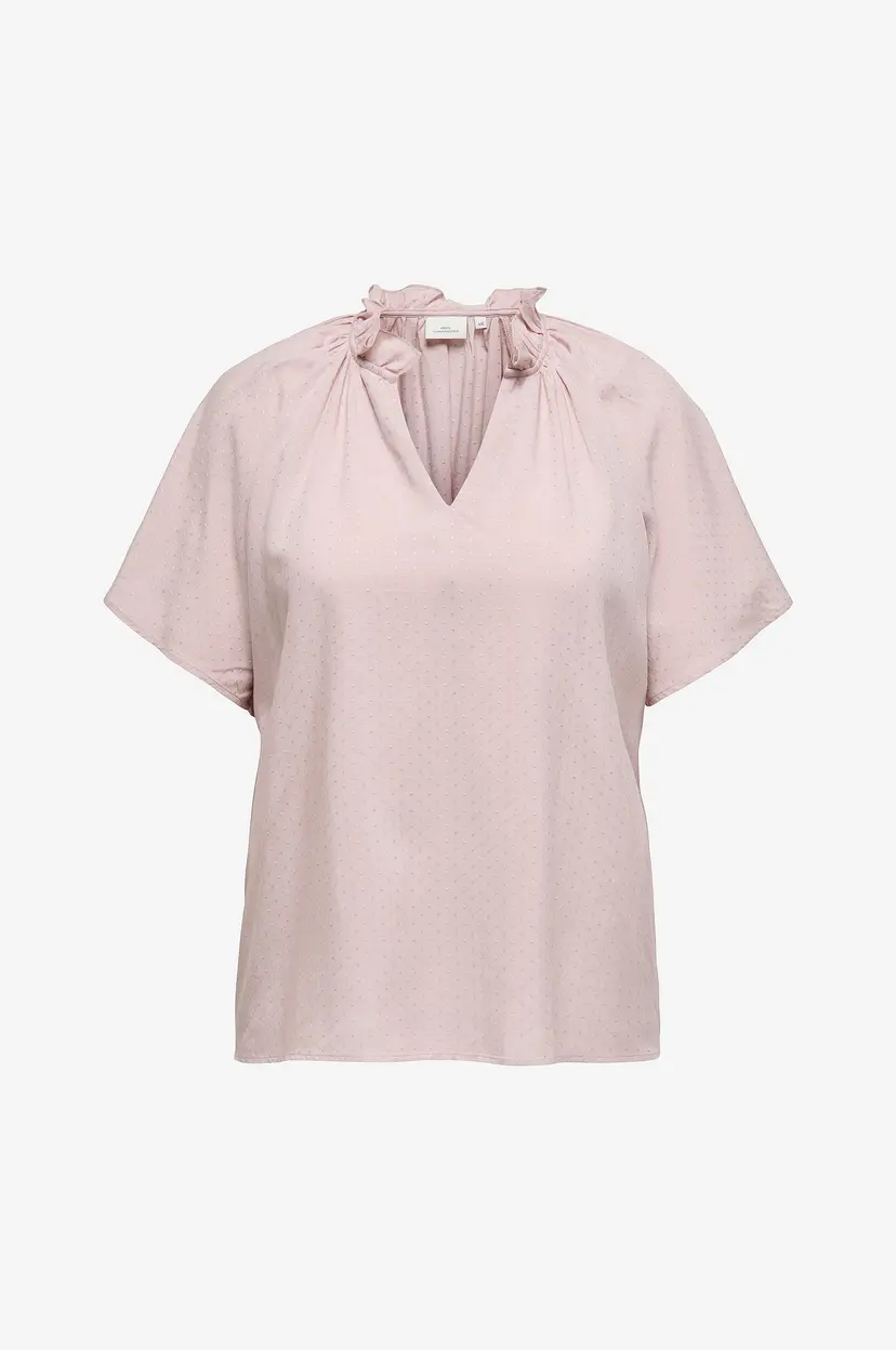 Only Carmakoma Bluse carMiluna S/S Split Wvn - Rosa