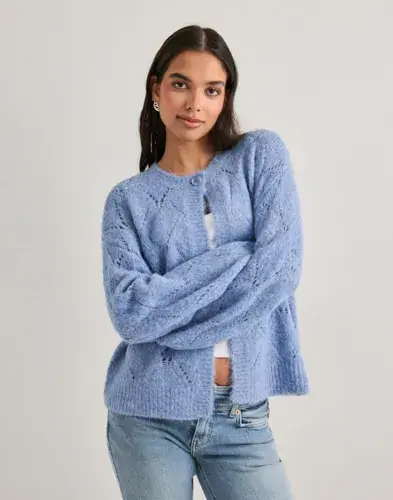 Vero Moda Vero Moda - Blå - Vmshell Ls O-Neck Onebutton Cardiga
