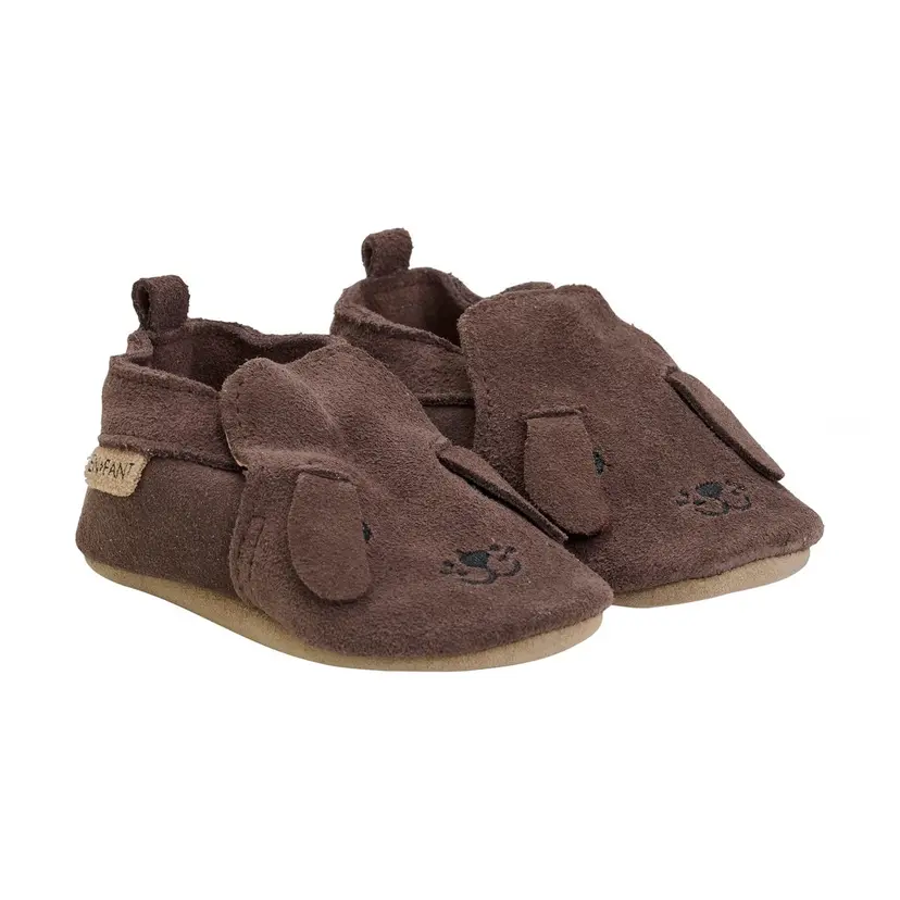 En Fant En Fant Semskede Tøfler Med Dyremotiv Chocolate Brown (23)