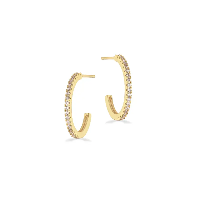 Molly Molly - Creoler med sten af zirkonia i forgyldt messing, 19mm - st10031
