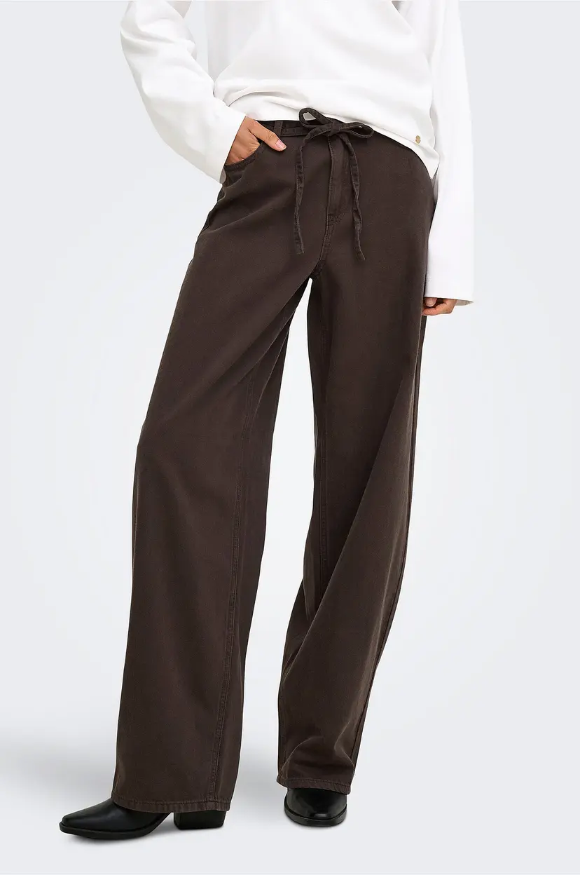 ONLY Jeans Onlgianna-Silla Mw St Belt Pant Pnt - Brun