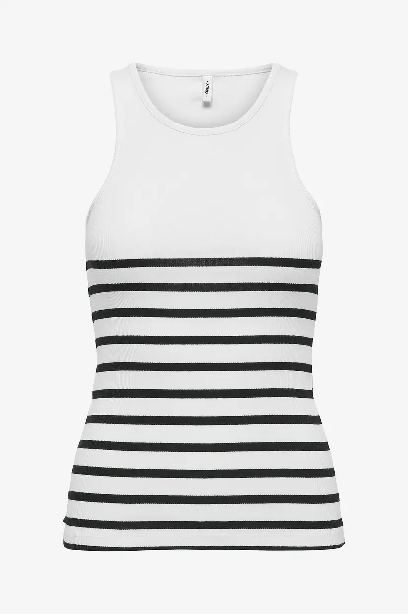 ONLY Singlet onlKenya Rib Stripe Tank Top - Hvit