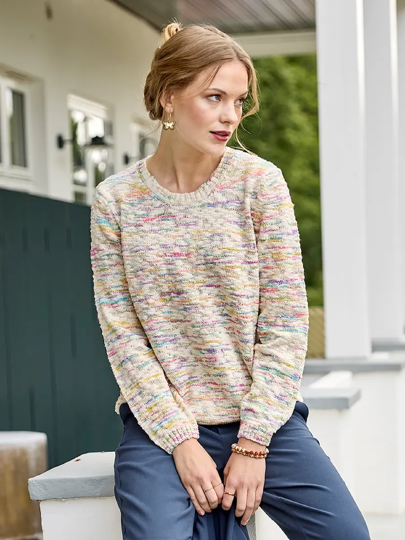 Skovhuus Skovhuus Kvinne Strikket genser Crem / Multi XXL