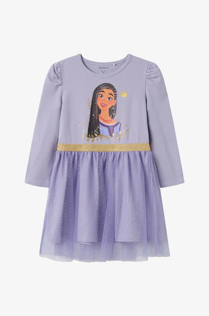 NAME IT Kjole nmfJurina Wish LS Tulle Dress - Lilla