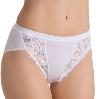 Sloggi Sloggi Truser Chic Tai Brief Hvit bomull 36 Dame