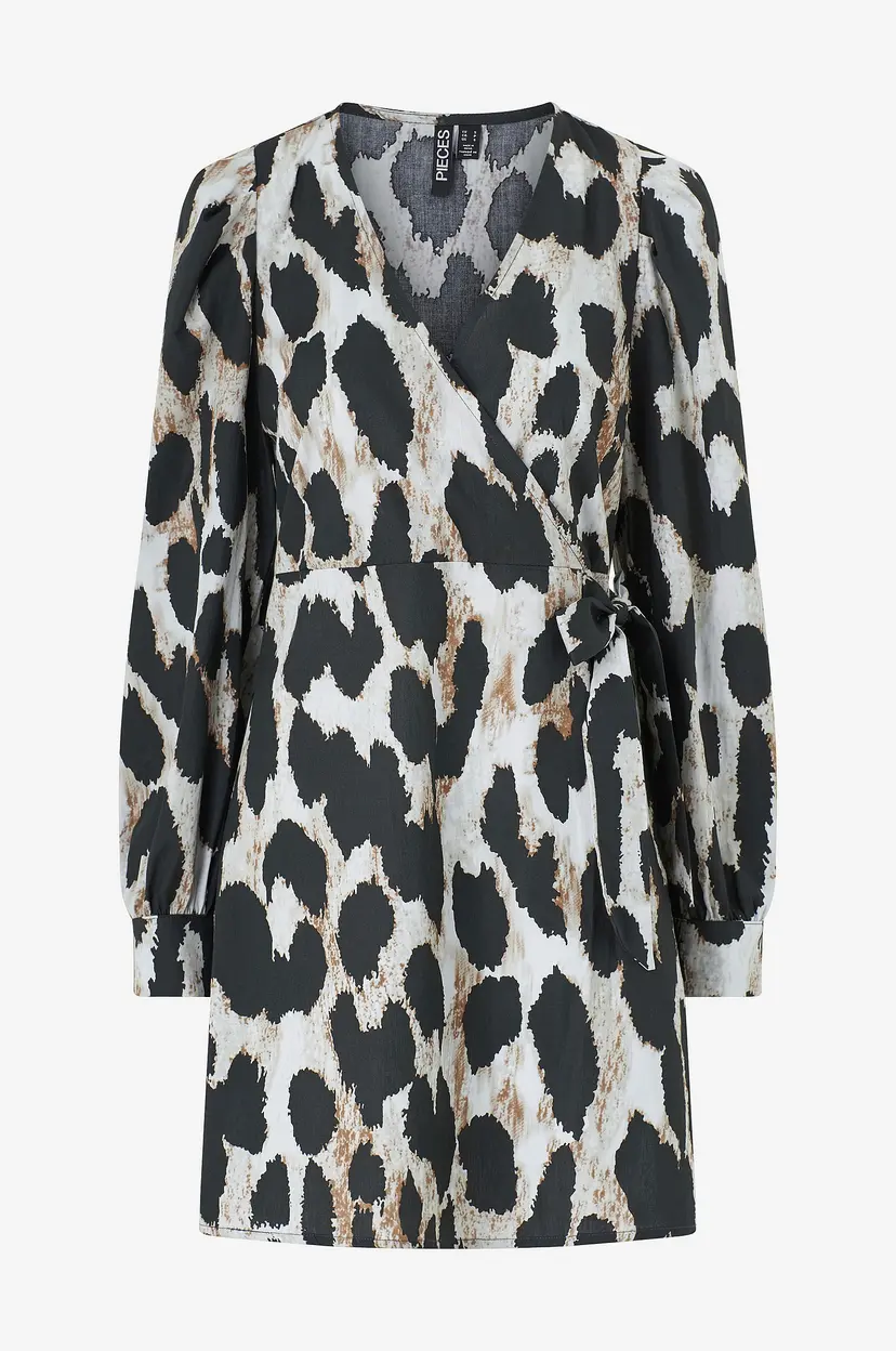 Pieces Kjole pcJade LS Short Wrap Dress D2d - Svart