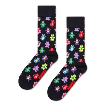 Happy Socks Happy socks Strømper Teddy Sock Svart Mønster bomull Str 36/40