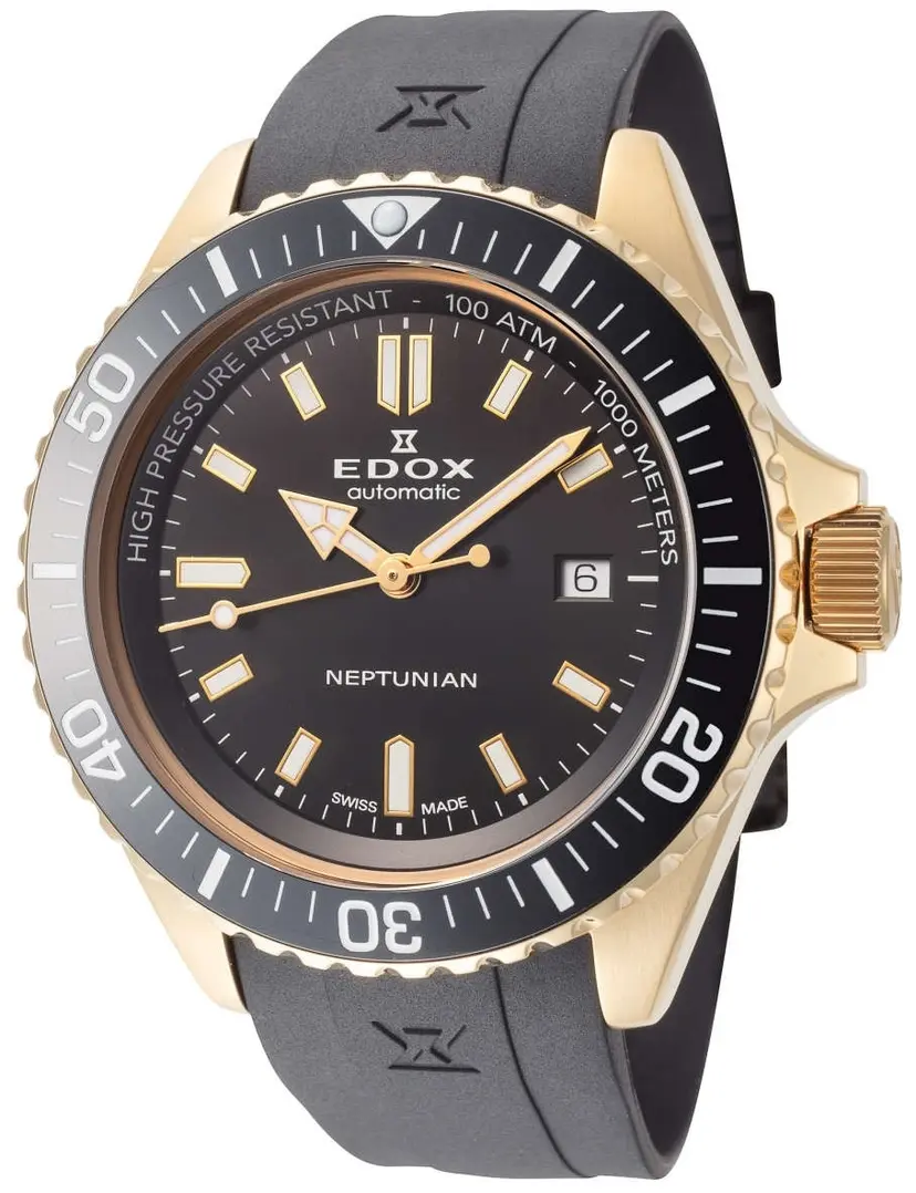 Edox Edox Herreklokke 80120-37JCA-NID Neptunian Sort/Gummi Ø44 mm
