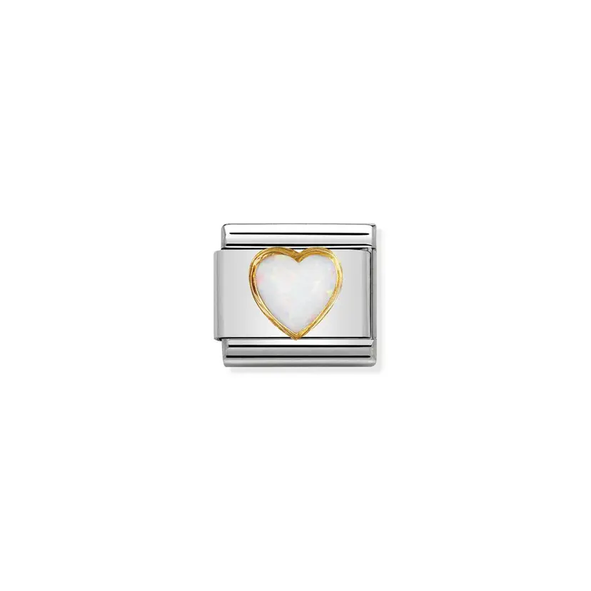 Nomination Heart With White Opal