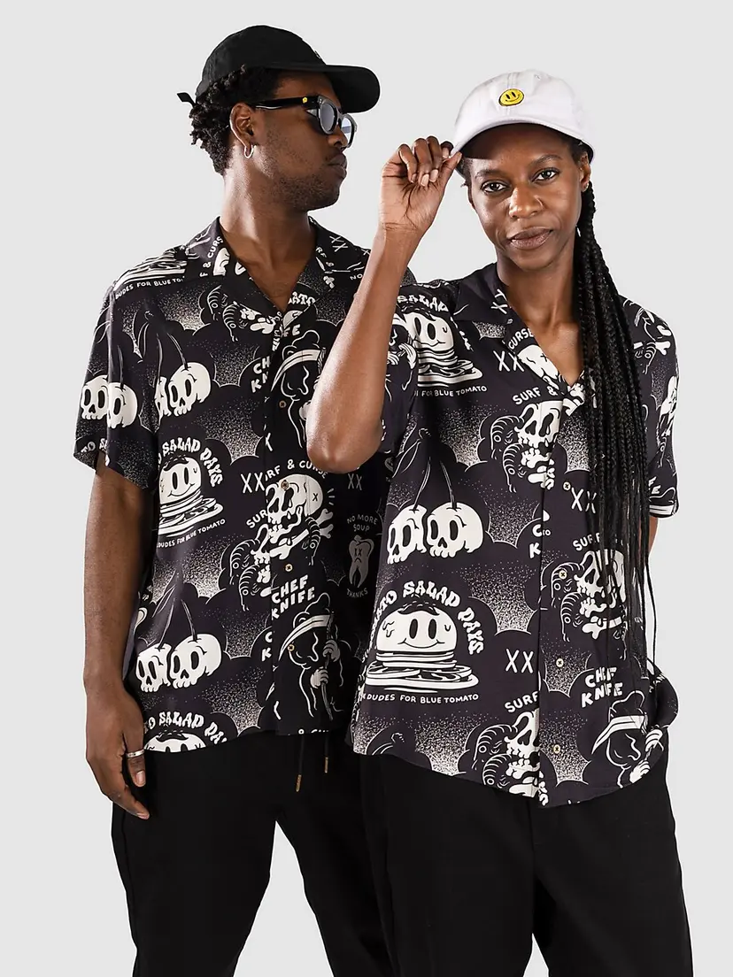 The Dudes The Dudes Dark Pattern Hawaiian Skjorte svart