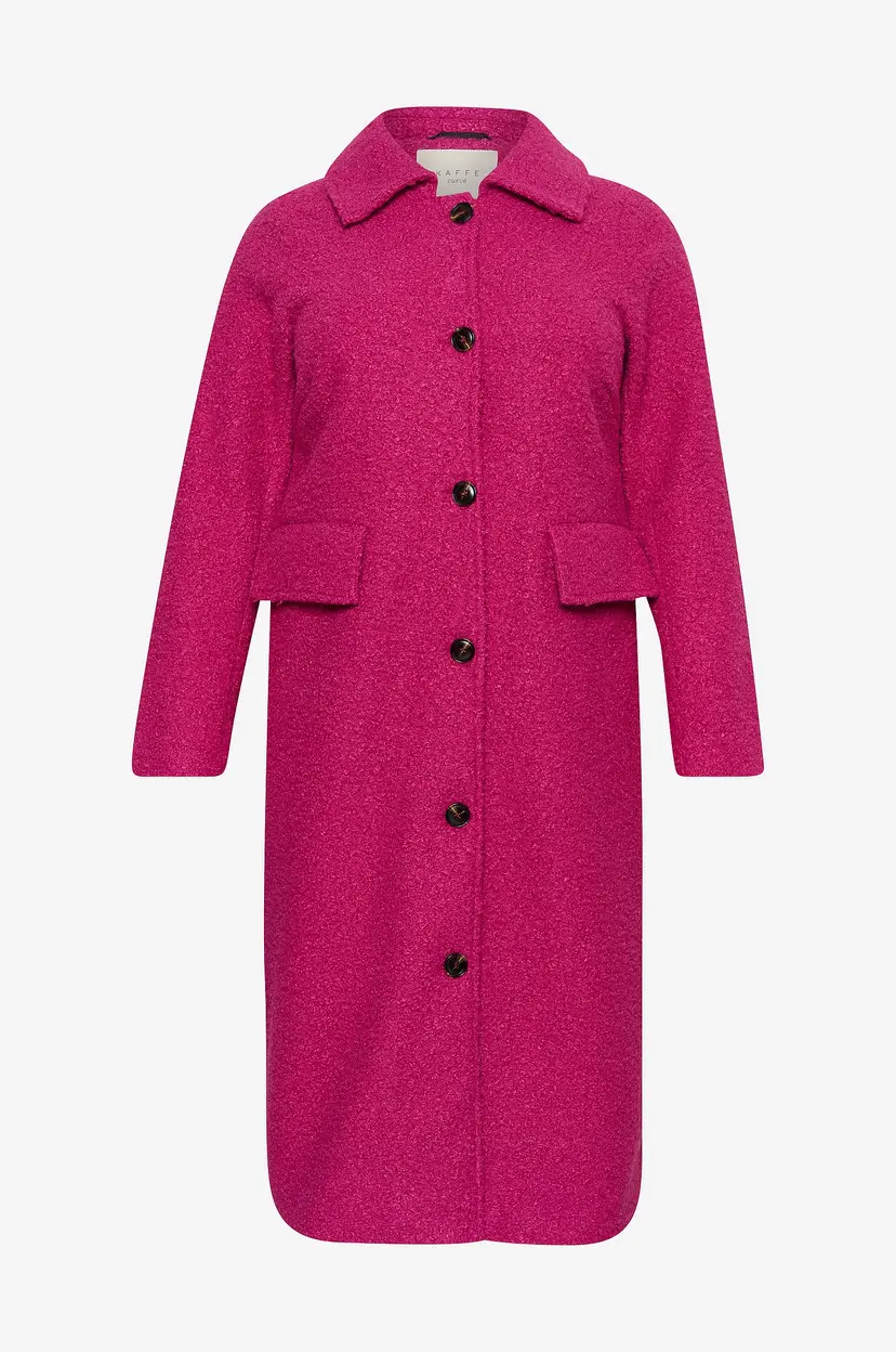 KAFFE Curve Kåpe kcAnnelene Coat - Rosa