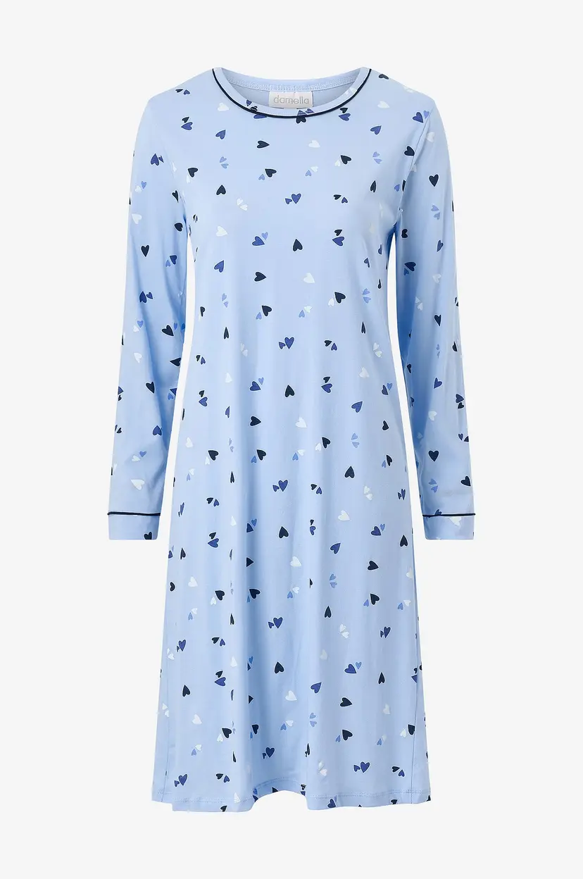 Damella Nattkjole Nightdress long sleeve - Blå