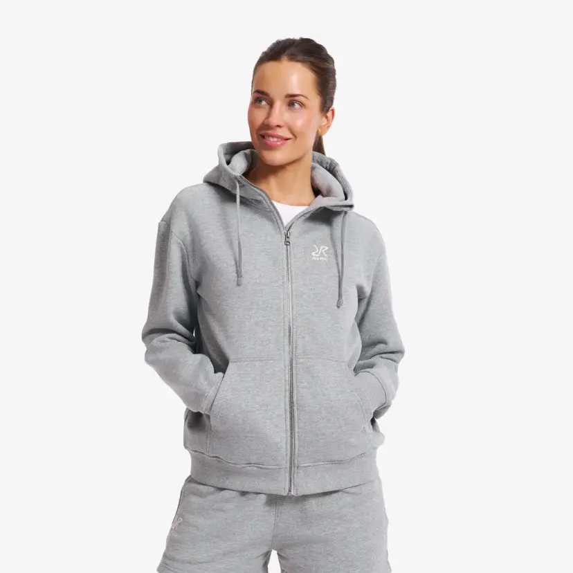 RevolutionRace RVRC Full-zip Hoodie Dame Grey Melange