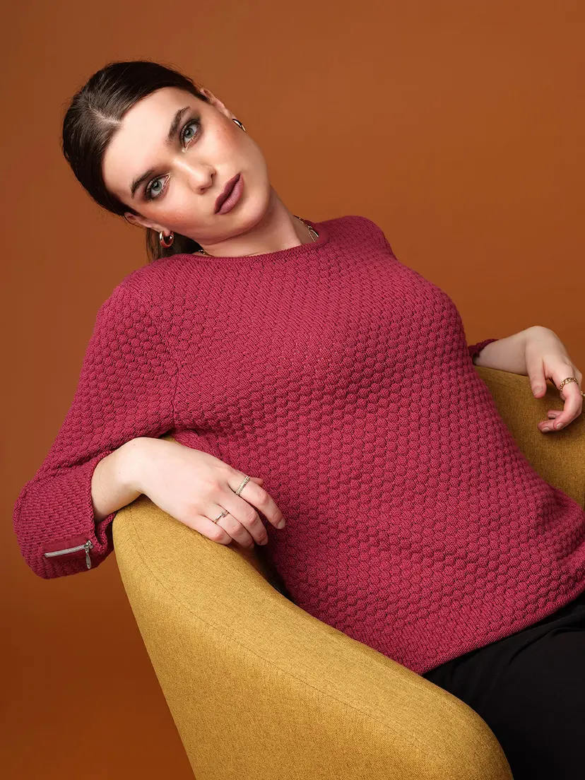 Skovhuus Skovhuus Kvinne Strikket genser Sangria Red XXL