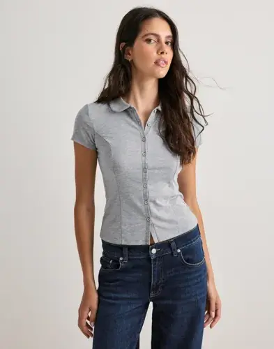 Nelly Nelly - Grå - Cute Collar Top