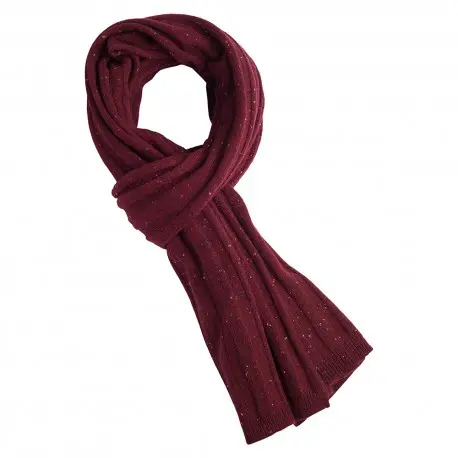 CASHMERE CULTURE Skjerf dame i kasjmir – vinrød, med spetter
