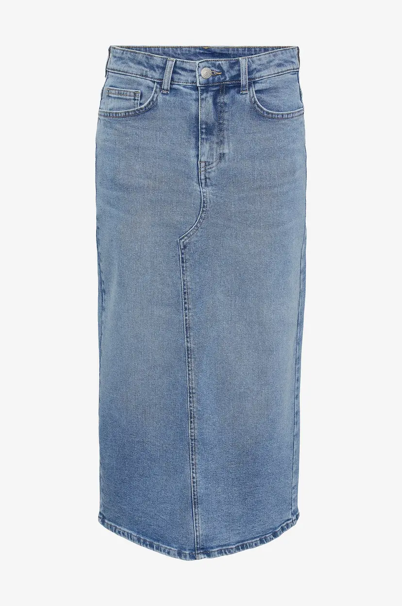 Pieces Denim skjørt pcBella MW Long Denim Skirt - Blå