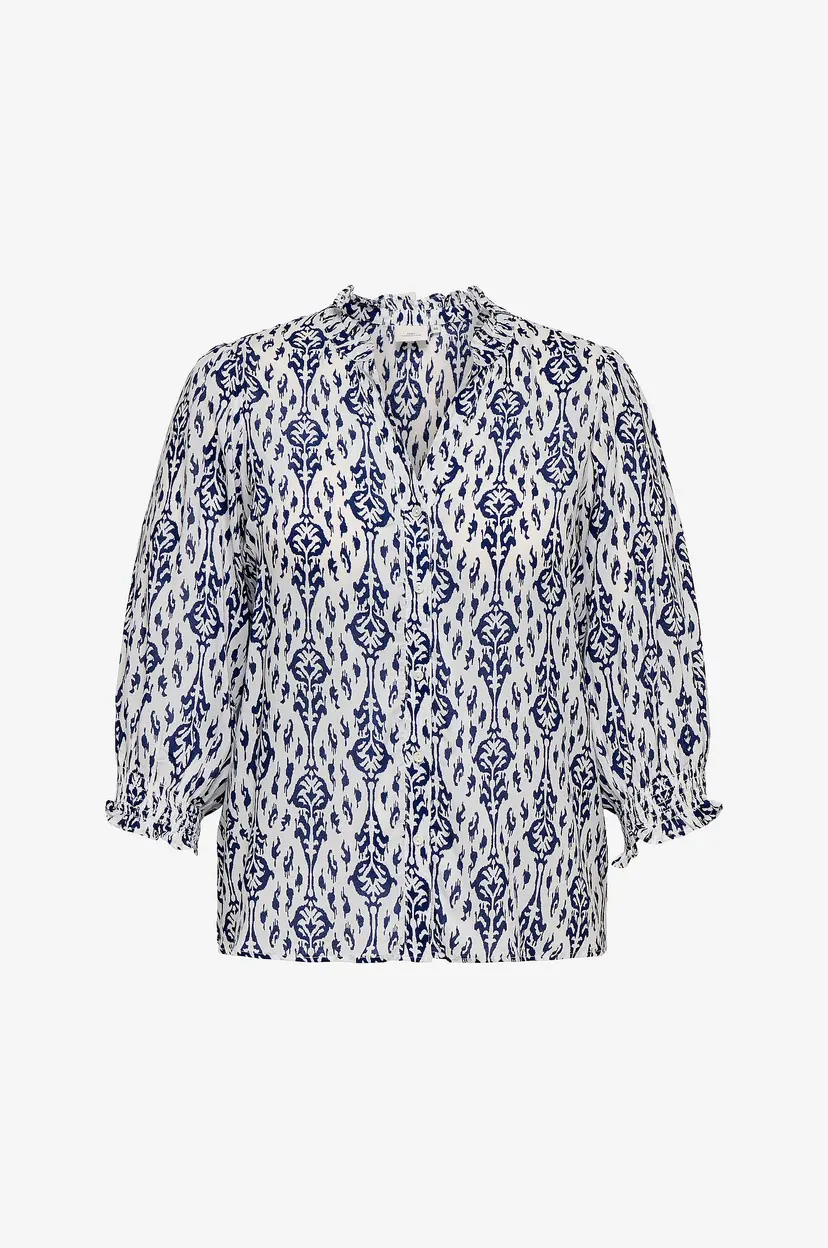 Only Carmakoma Bluse carRaya 3/4 Shirt Wvn - Blå