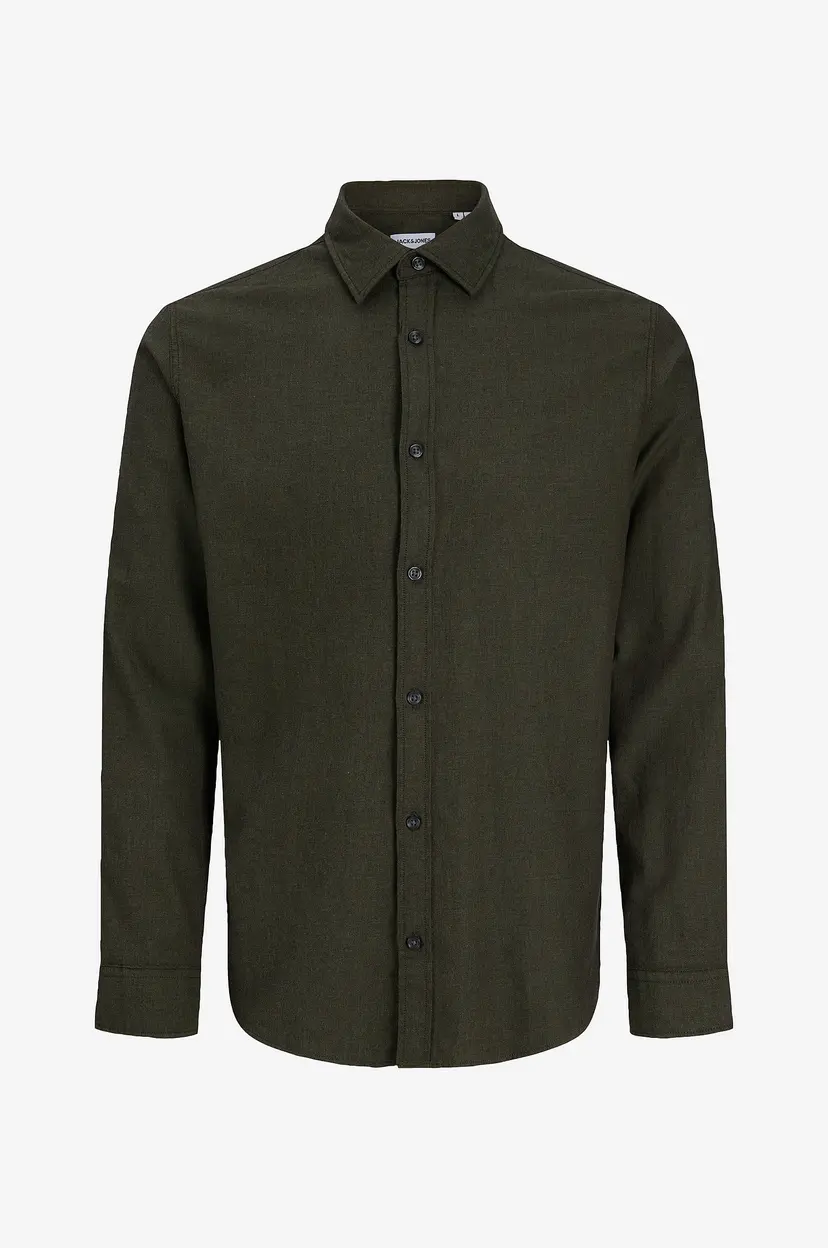 Jack & Jones Skjorte Jjefield Melange Shirt Ls Sn - Grønn