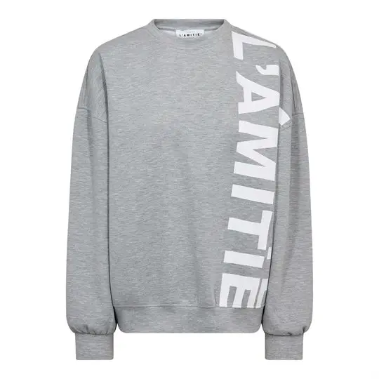 Haute L ' Amité Haute L' Amitié - Maxi Side Print Sweat - Grey Melange