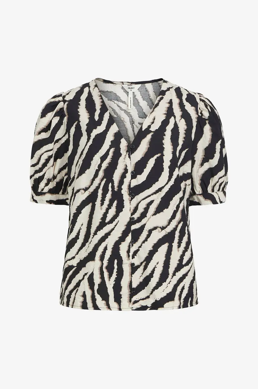 Object Collectors Item Bluse objJacira S/S V-neck Top - Beige