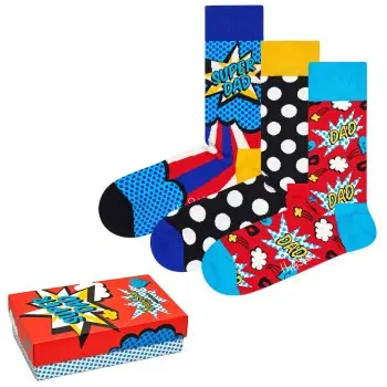 Happy Socks Happy socks Strømper 3P Fathers Day Gift Box Mixed bomull Str 41/46 Herre