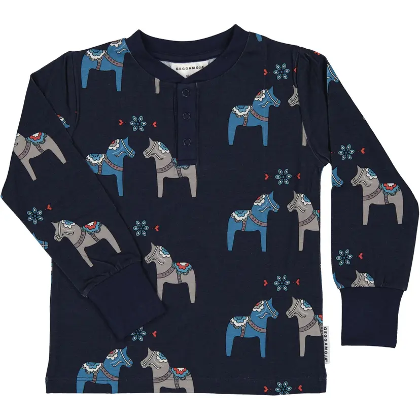 Geggamoja Farfarströja Bambu Dalahäst Navy - 146/152