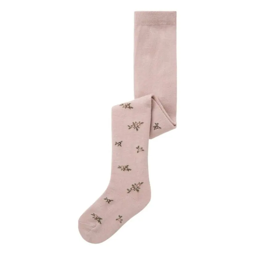 NAME IT Name It - Strømpebukse Ull/ Bomull Wak Shadow Gray Small Flowers