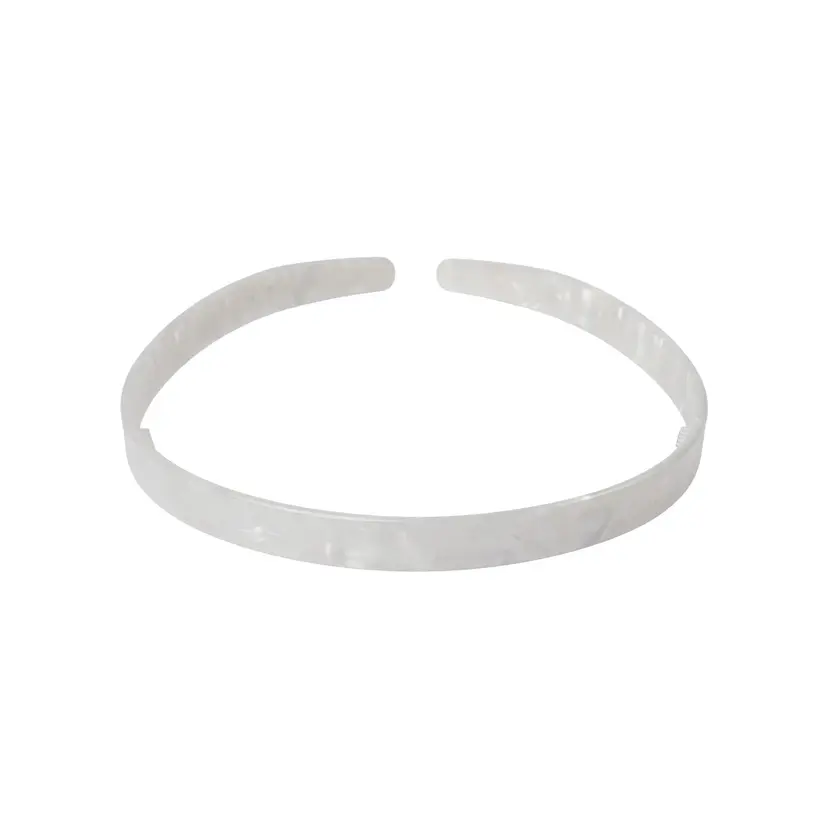 Dark Plain Hair Band Thin Off White