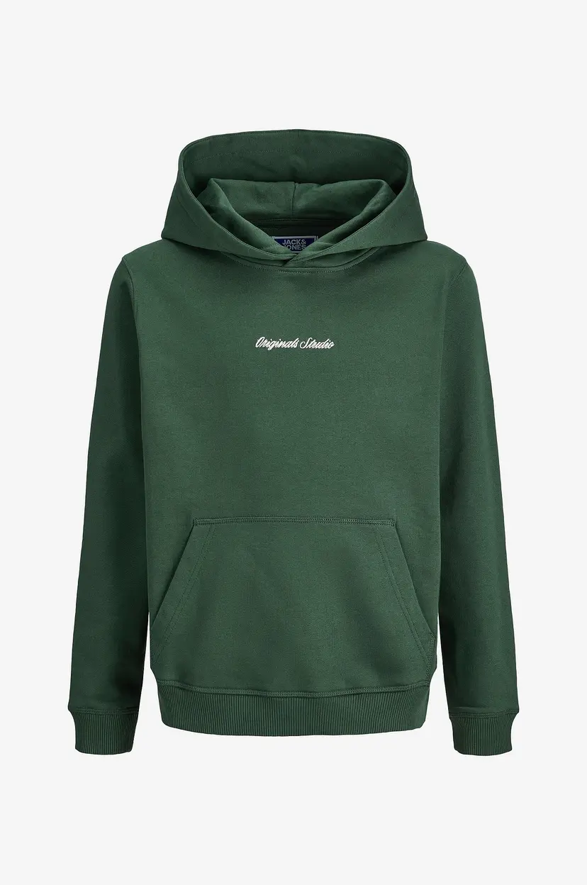Jack & Jones Junior Hettegenser jorNorrebro Emb Sweat Hood - Grønn