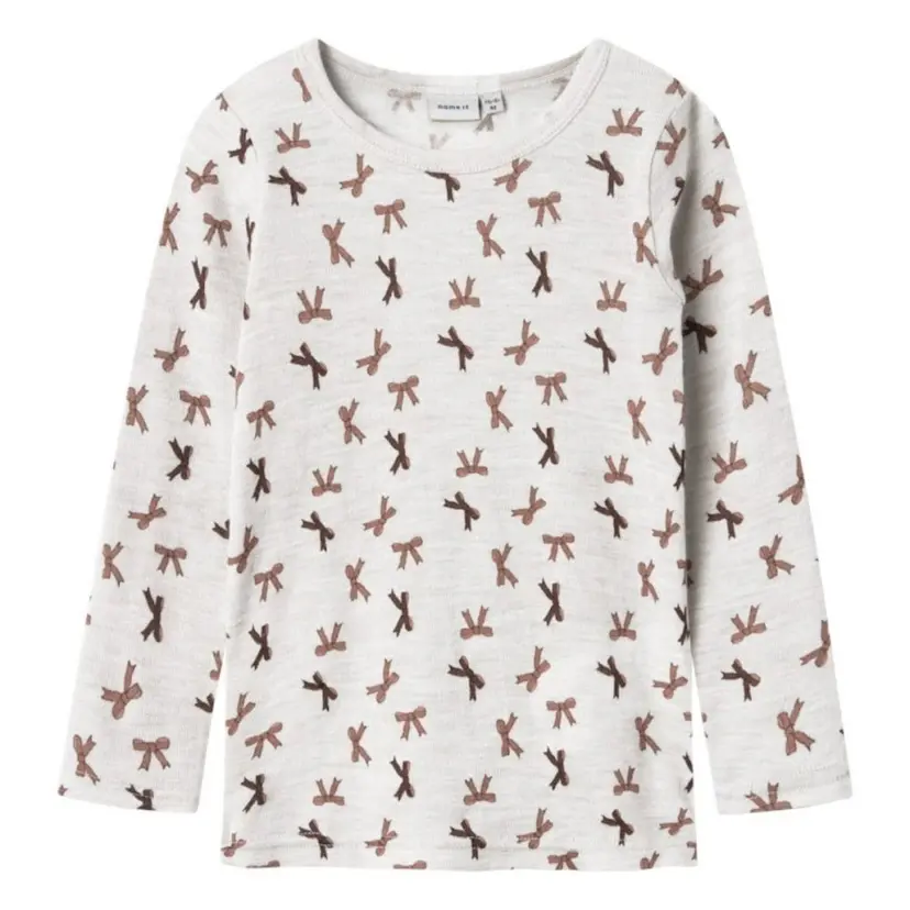 NAME IT Name It - Ulltrøye Wang Rib Bows Snow White