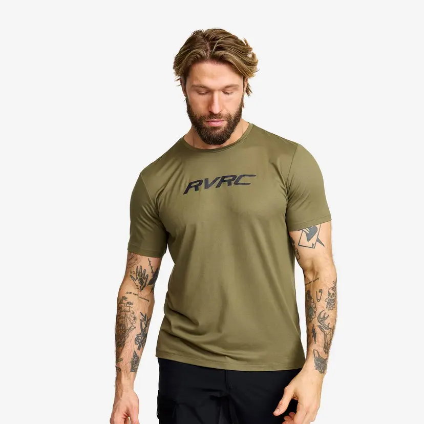RevolutionRace Mission Logo T-shirt Herre Burnt Olive