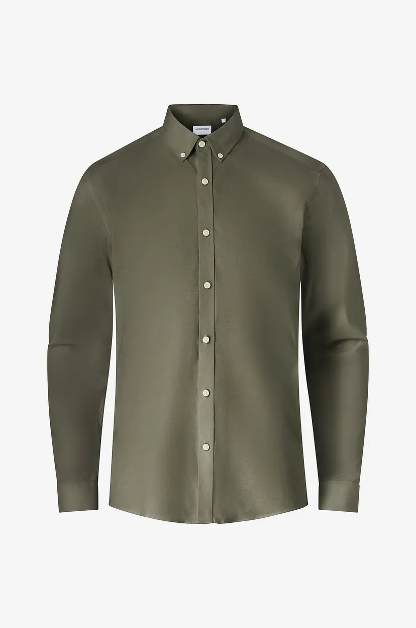 Lindbergh Skjorte Oxford Superflex Shirt L/S - Grønn