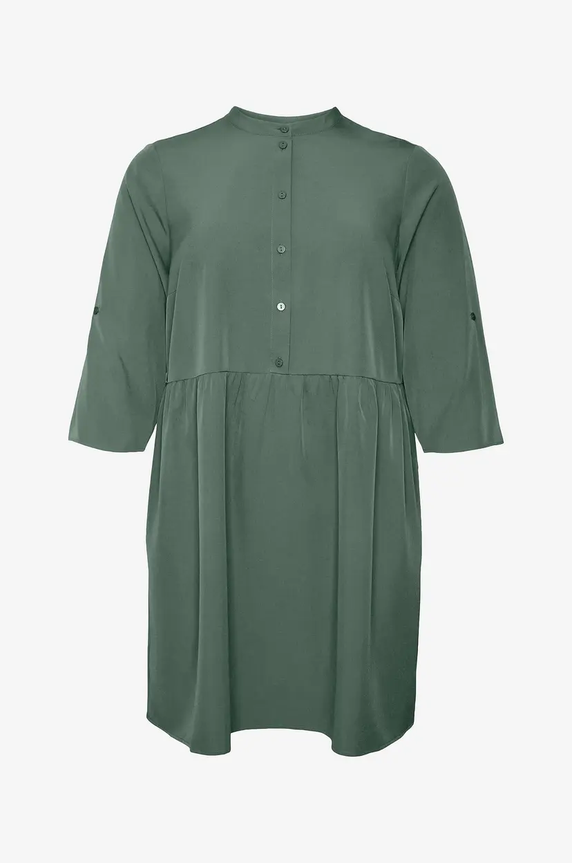 Vero Moda Curve Kjole vmcEva Fold-up Short Dress - Grønn