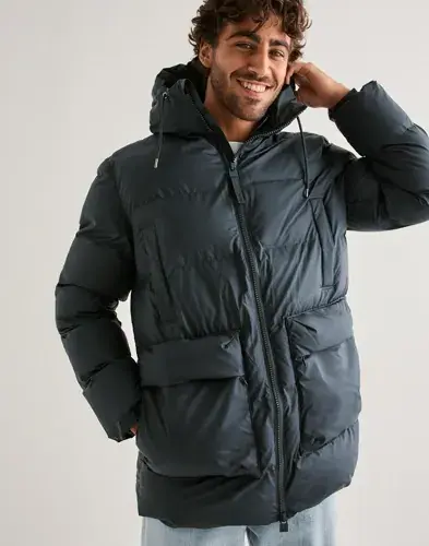 Rains Rains Alta Long Puffer Cargo Jacket W3T4 Vinterjakker Blå