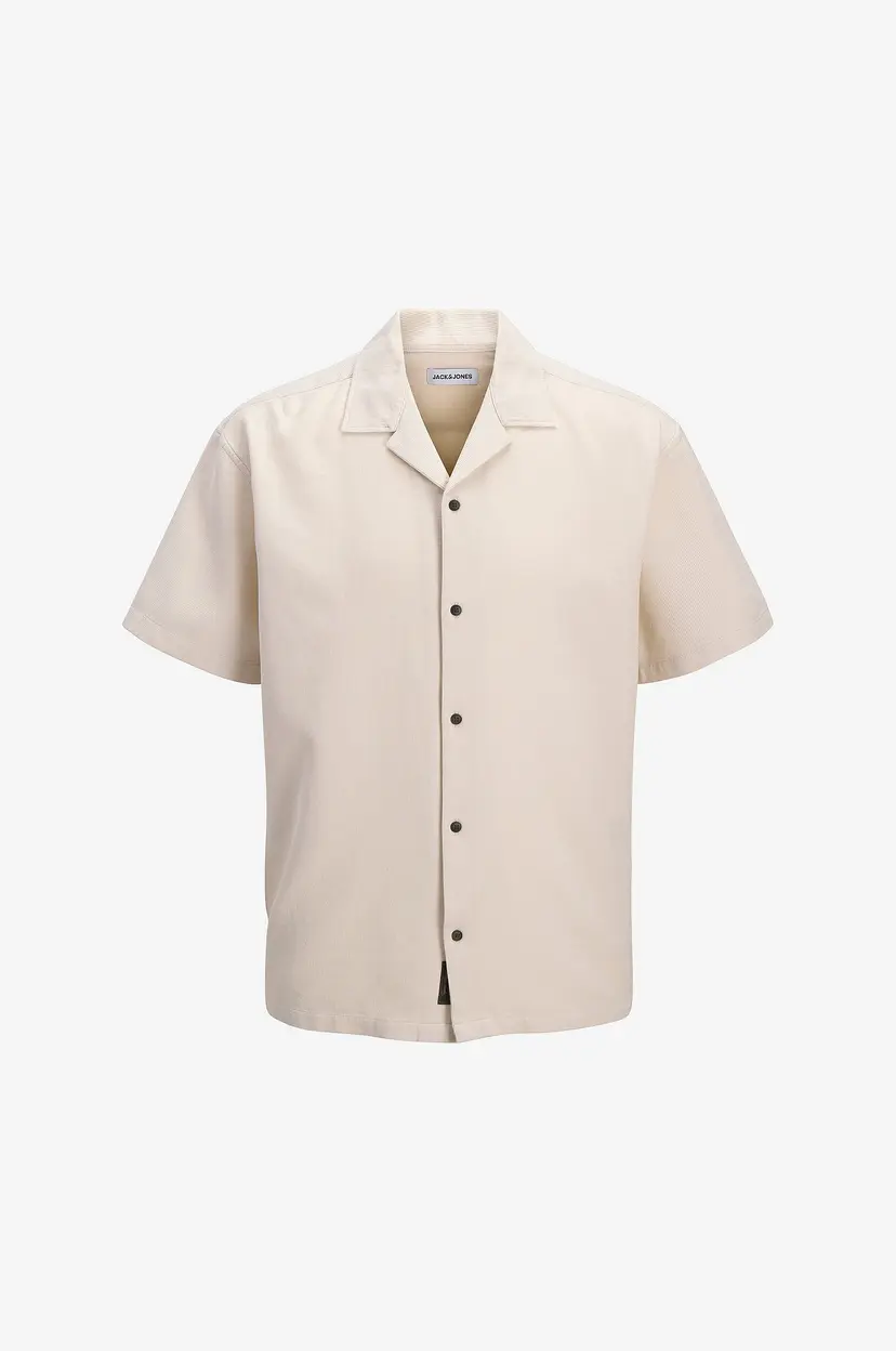 Jack & Jones Plus Skjorte jjGlobal Waffle Resort Shirt SS Pls - Grå