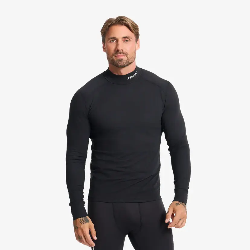 RevolutionRace Downhill Mock Neck Baselayer Top Herre Black