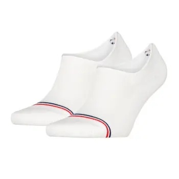Tommy Hilfiger Tommy Uni TJ Iconic Footie Socks Strømper 2P Hvit bomull Str 35/38