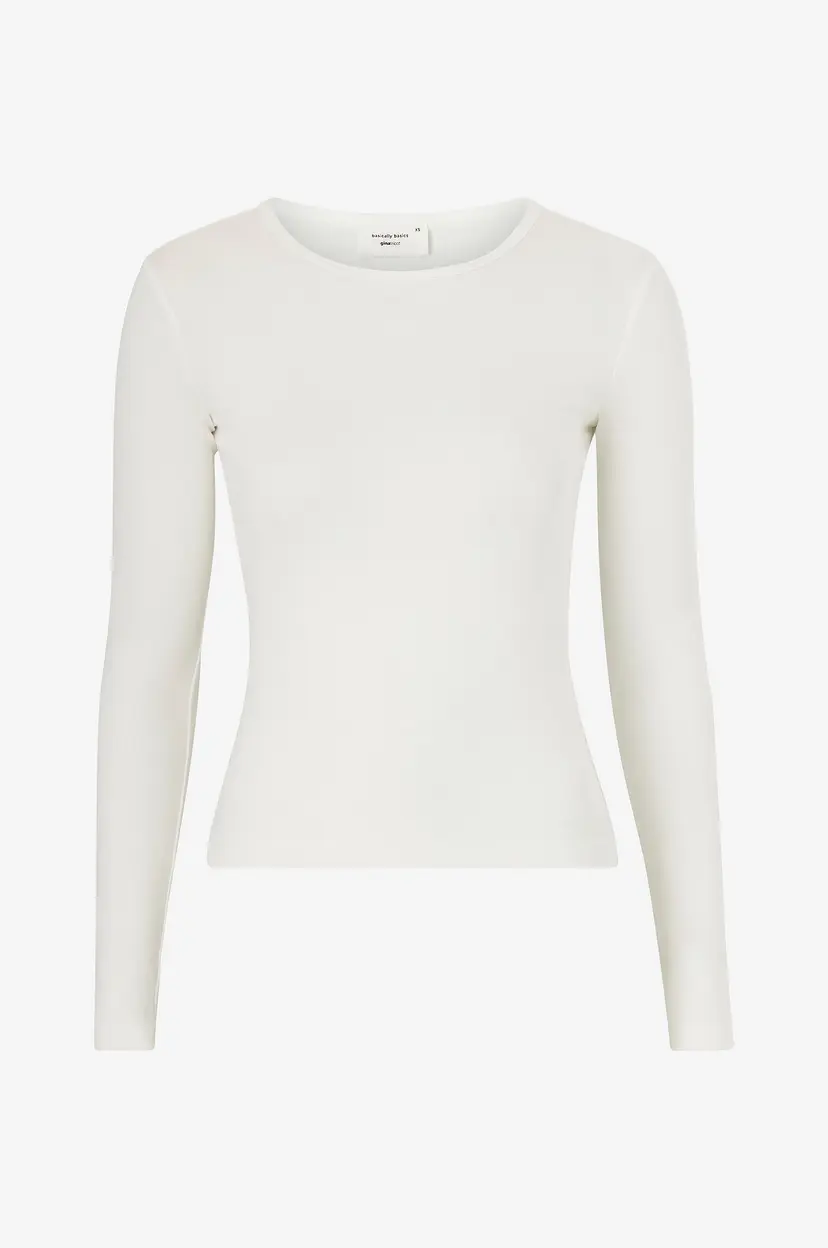 Gina Tricot Topp Tight Fit Long Sleeve Top - Hvit