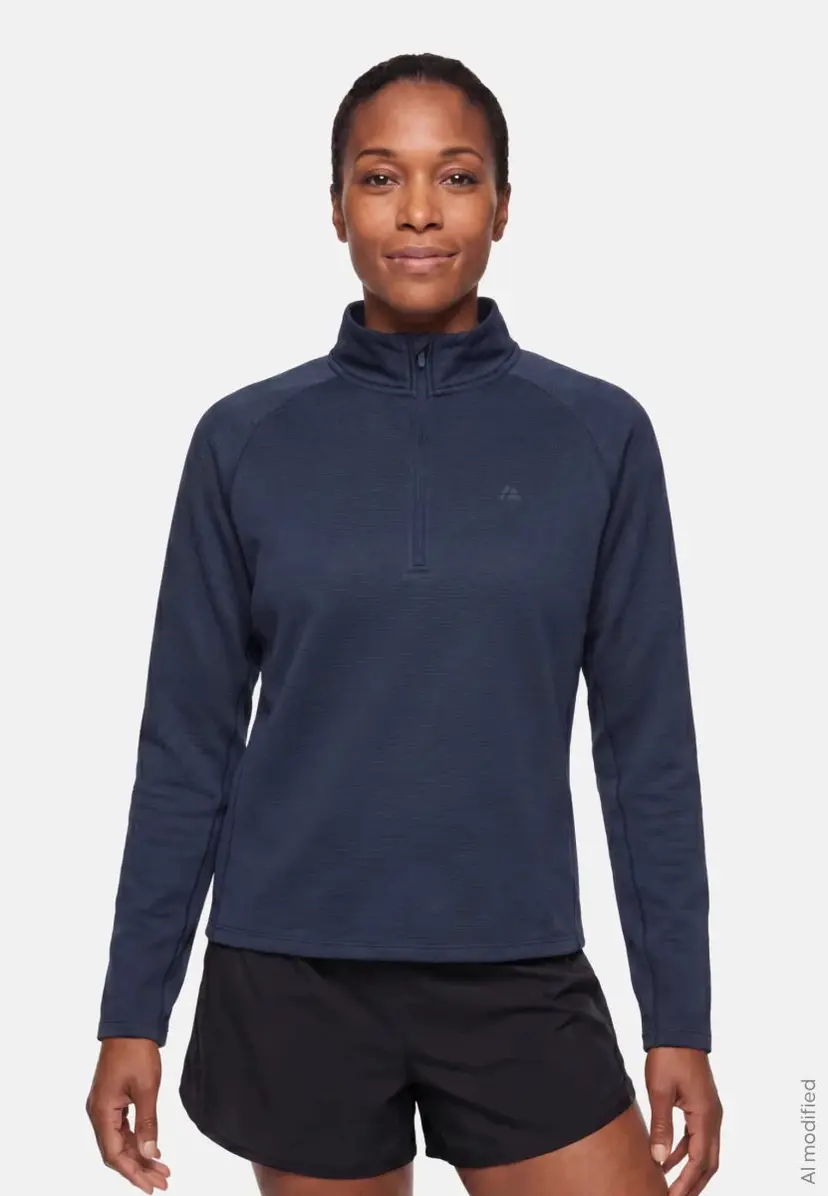 DANISH ENDURANCE DANISH ENDURANCE Mørk Marineblå Half-Zip Trøje til kvinder, S