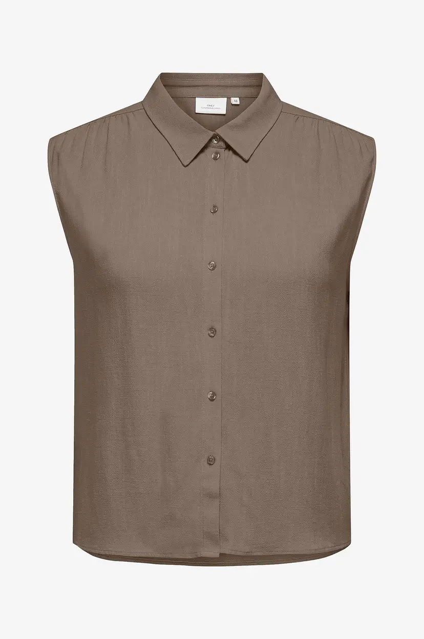 Only Carmakoma Skjorte carSiesta S/L Linen BL - Grå