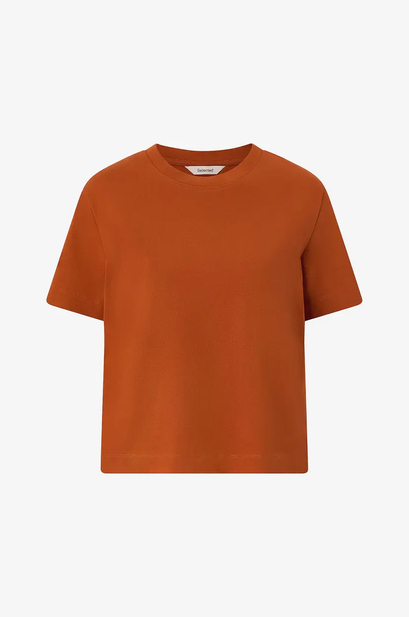 Selected Women T-skjorte slfEssential SS Boxy - Rød