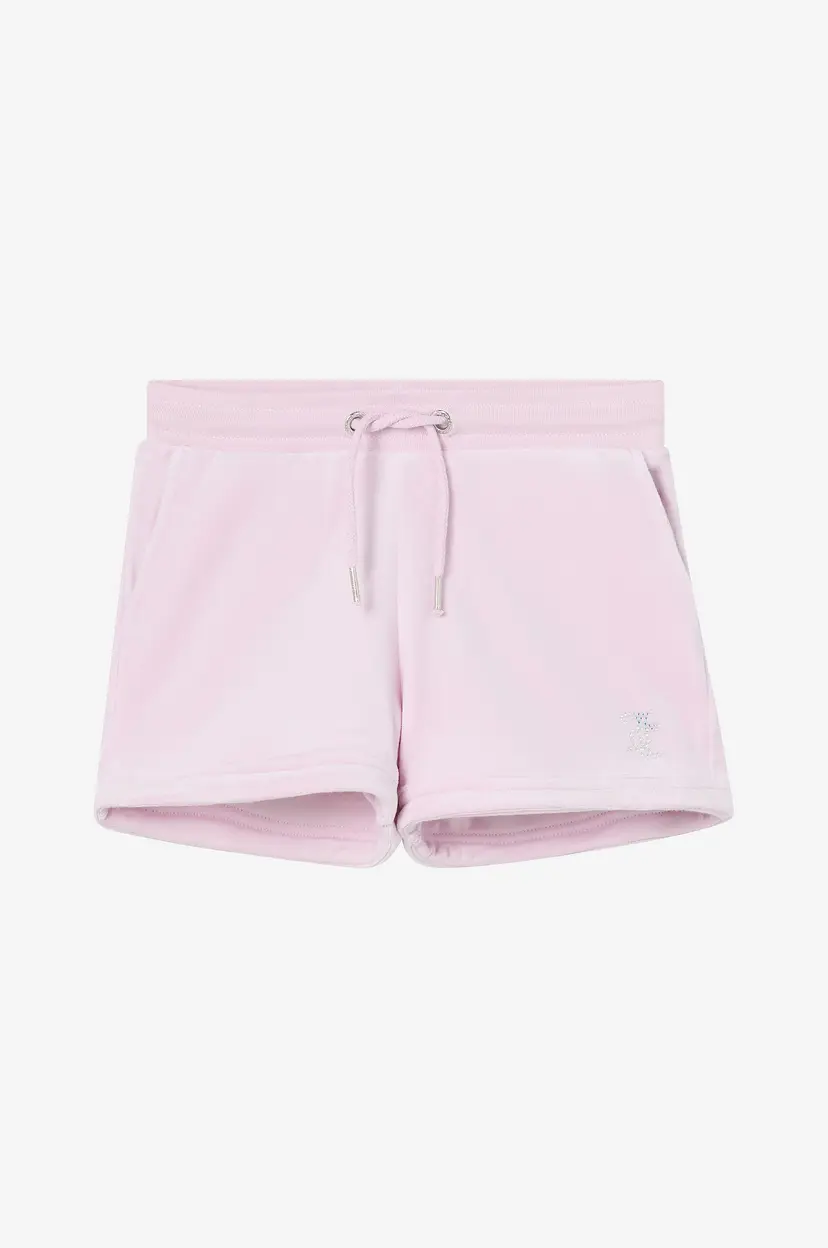 Juicy Couture Shorts Diamante Velour Fold Up Short - Lilla