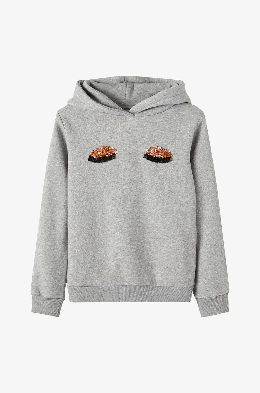 NAME IT Hettegenser nkfResofia LS Sweat WH Bru Box - Grå