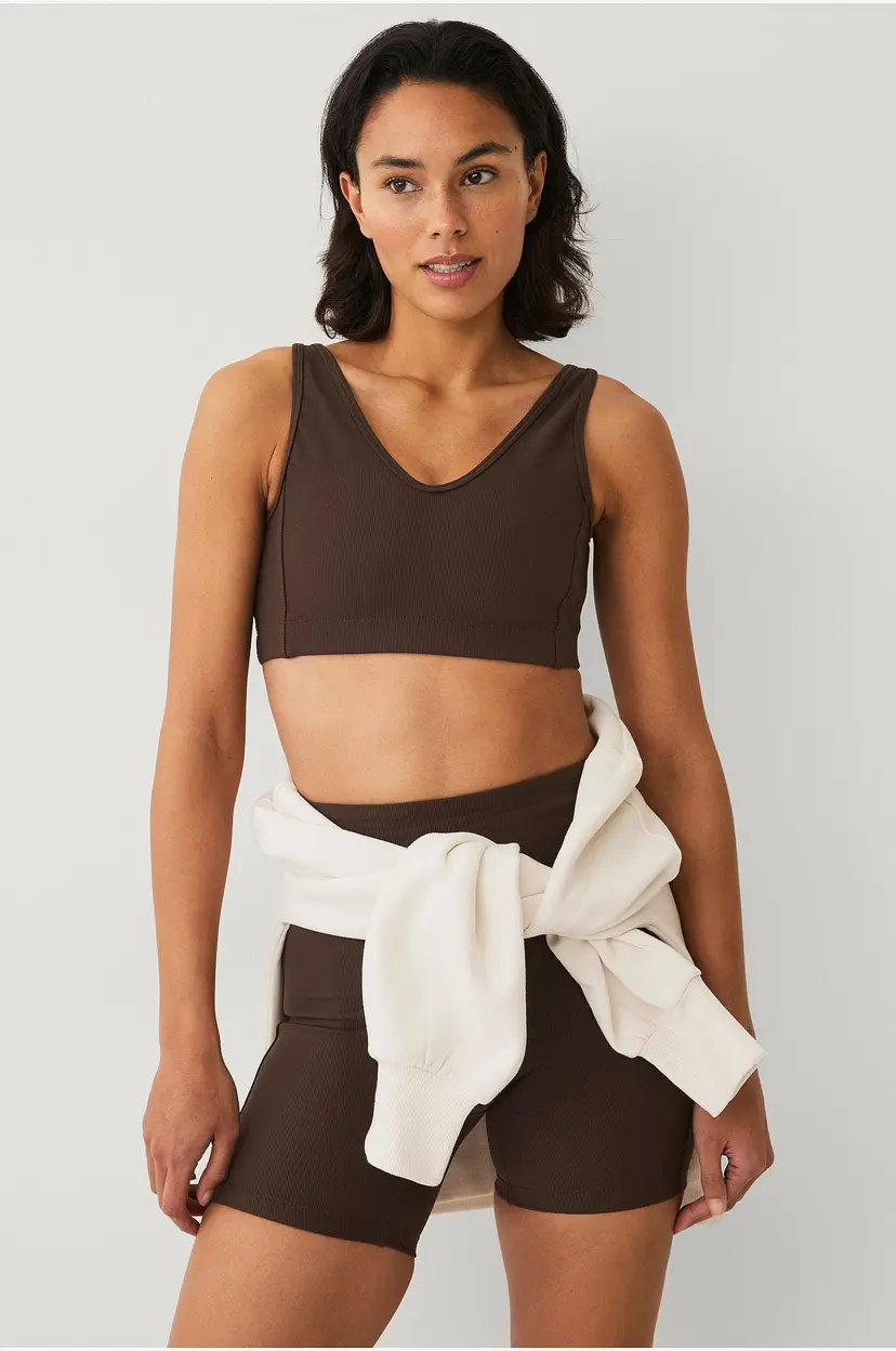 Ellos STUDIO Sports-BH V-neck Structure - Brun