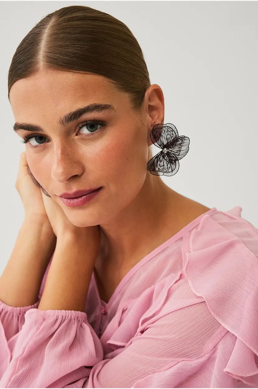 Ellos Collection Blomsterformede øreringer - Lilla