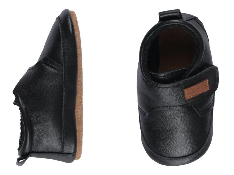 Melton Melton - Tøfler i Skinn Plain Black