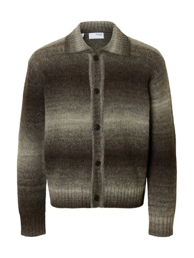 SELECTED SLHGAARD LS KNIT RELAXED POLO CARDI